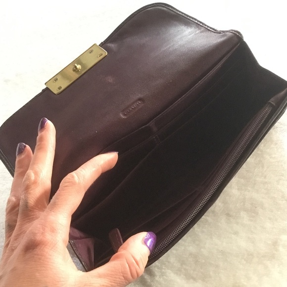 Purple Coach monogram leather & canvas wallet - Picture 3 of 6